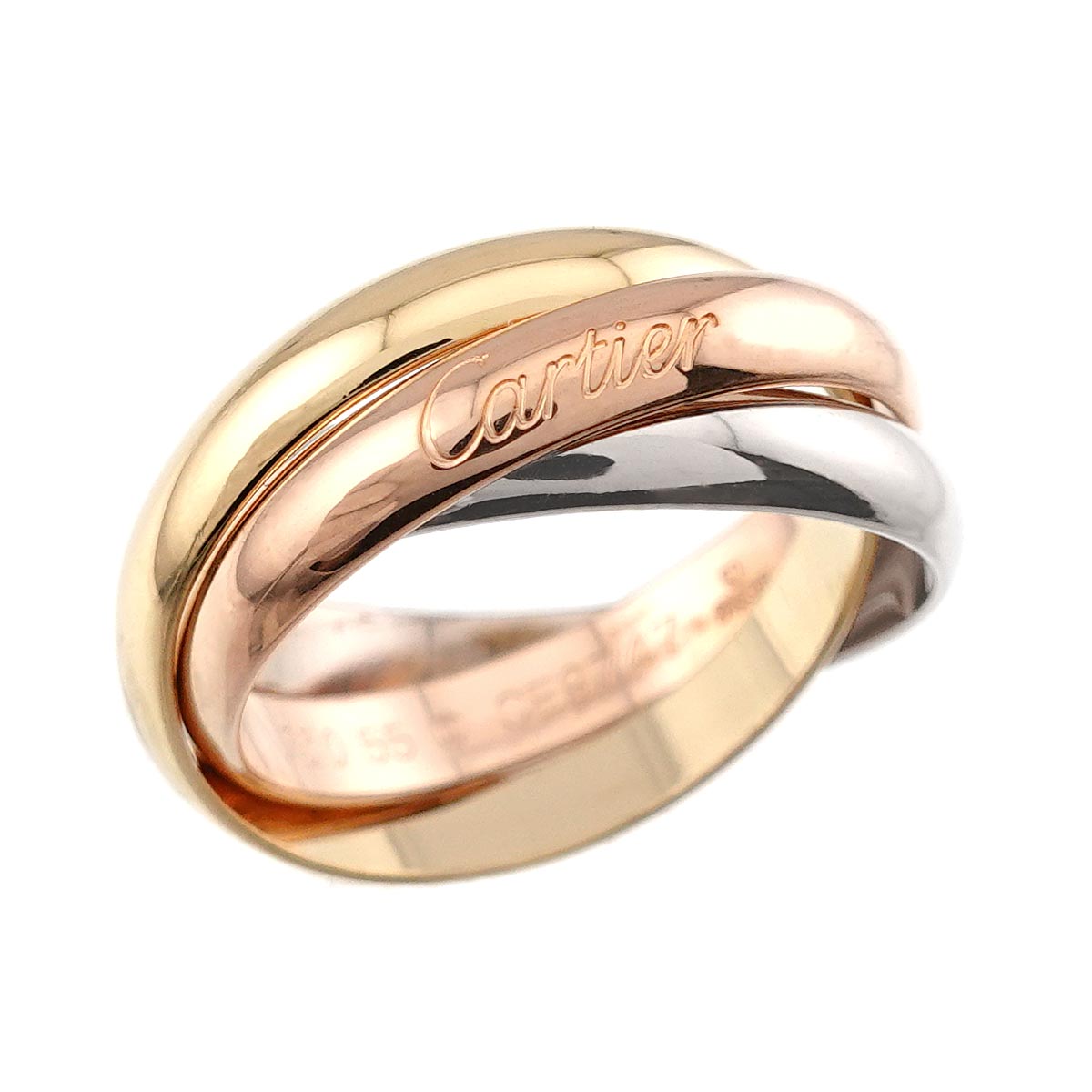 Trinity MM Ring 18K YG WG PG 750 Size55 6.75-7.25(US)