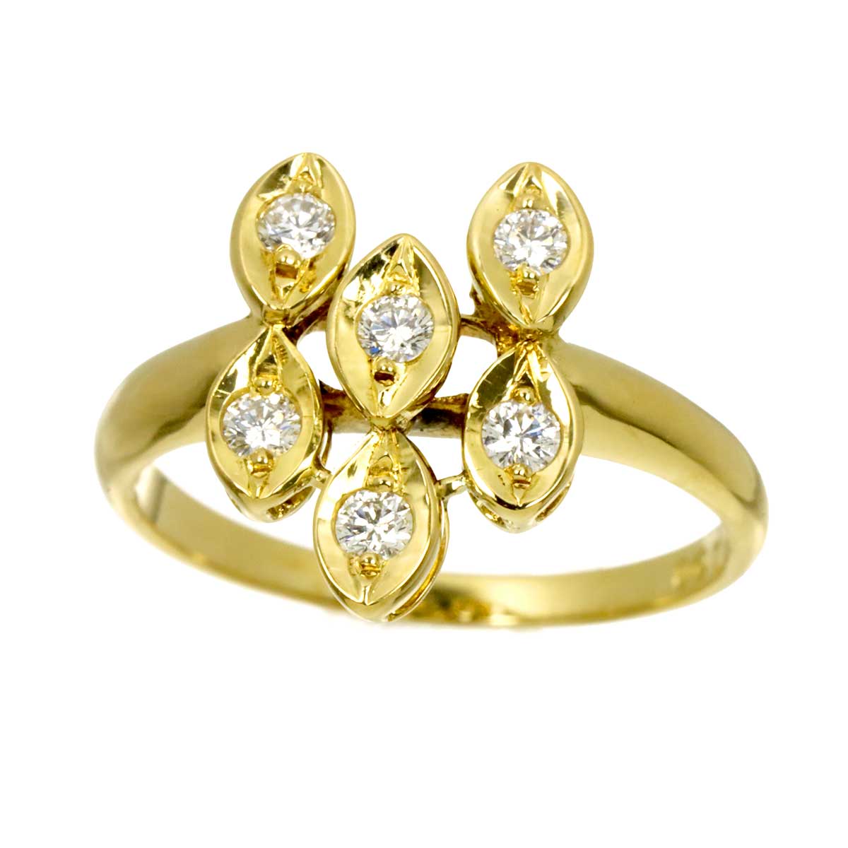 Diamond Ring 18K YG 750 size6(US)