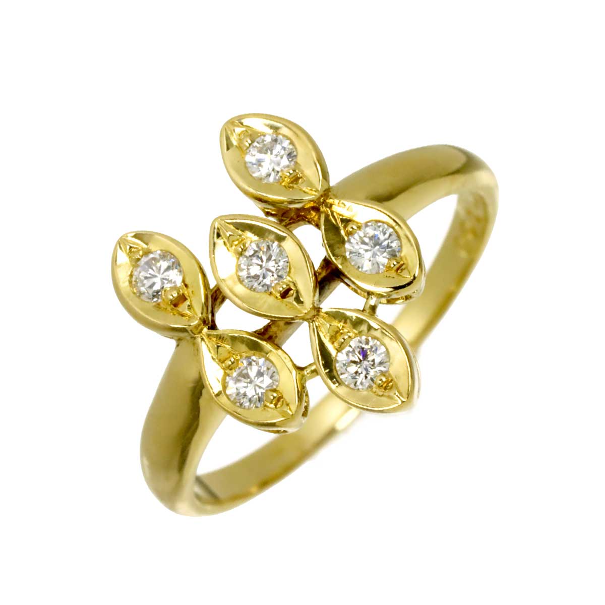 Diamond Ring 18K YG 750 size6(US)