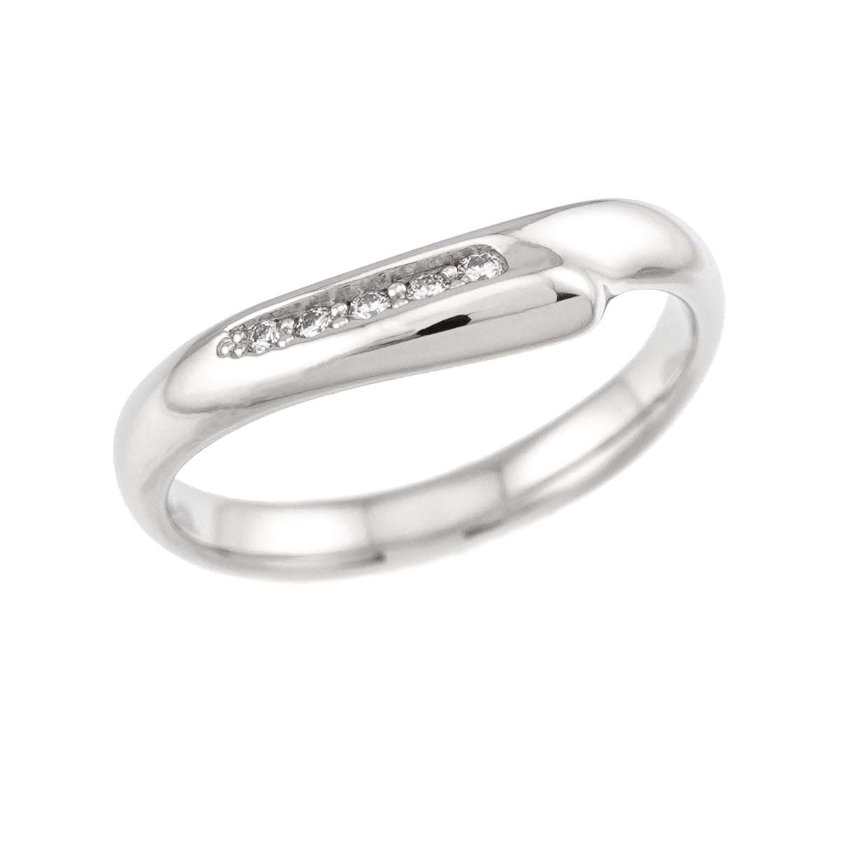Open Heart Diamond Ring Platinum size5.75-6(US)