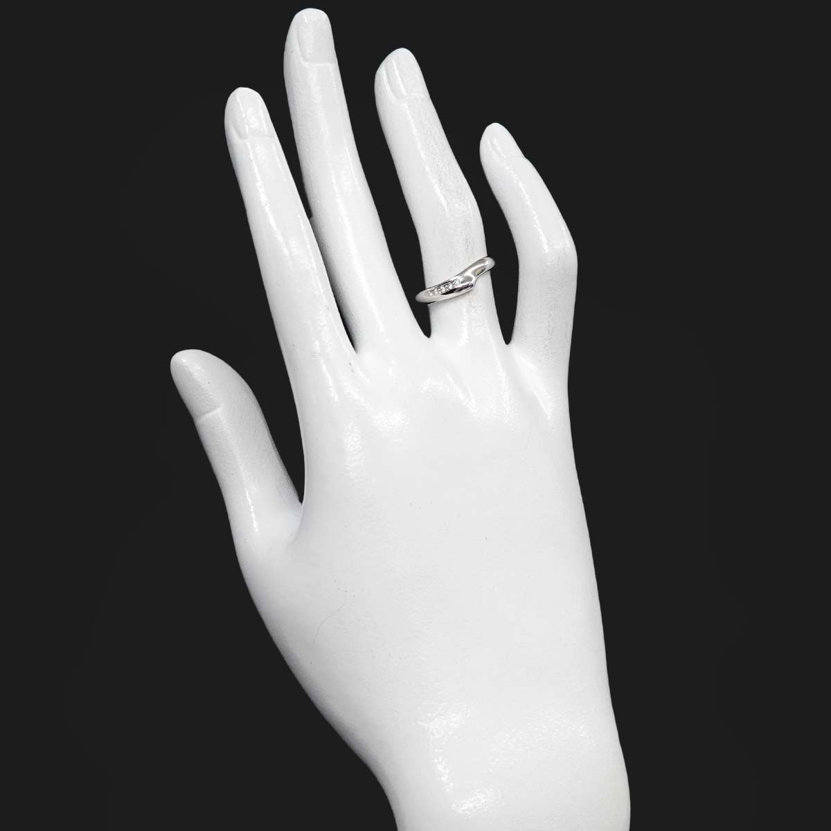 Open Heart Diamond Ring Platinum size5.75-6(US)