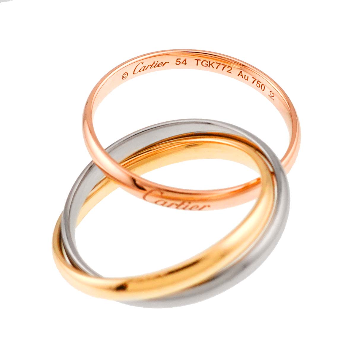 Trinity SM Ring 18K YG WG PG 750 Size54 6.75(US)