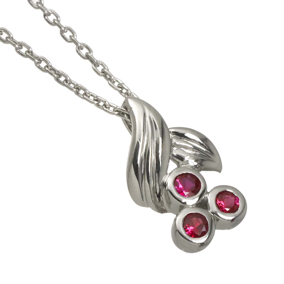 Ruby Necklace Platinum Pt