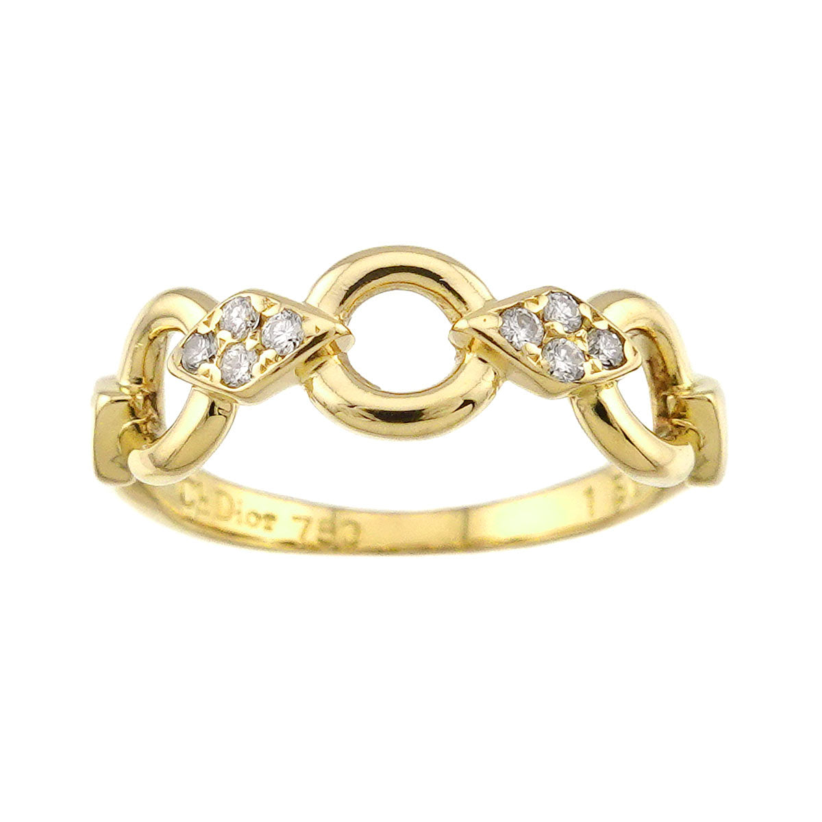 Diamond Ring 18K YG 750 size4.5(US)