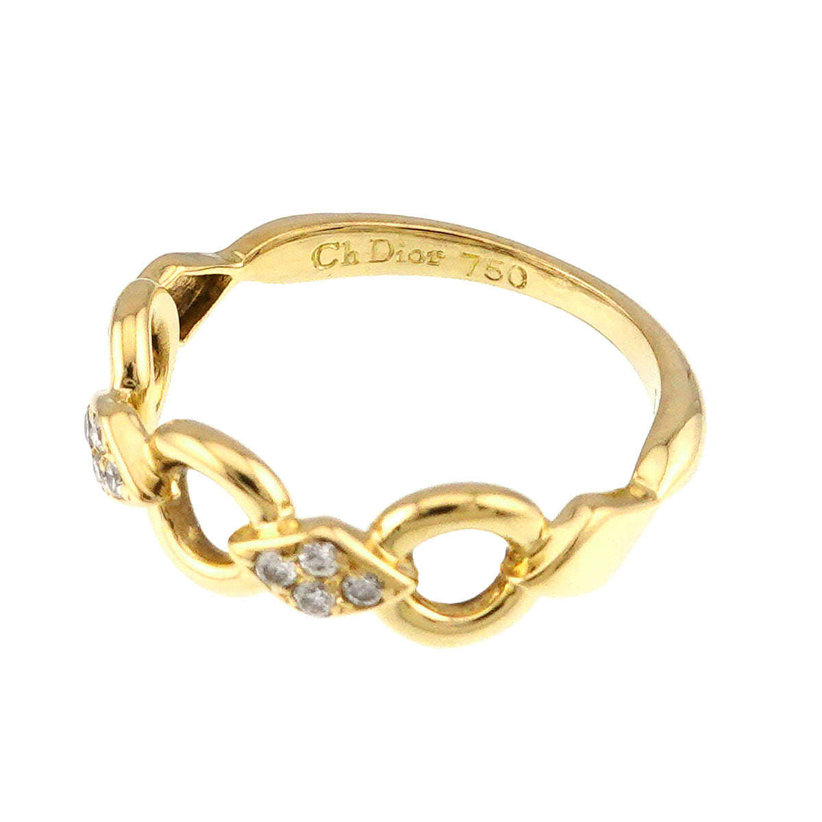 Diamond Ring 18K YG 750 size4.5(US)