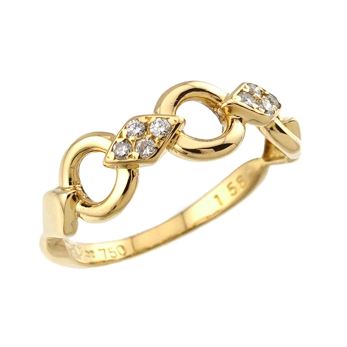 Diamond Ring 18K YG 750 size4.5(US)