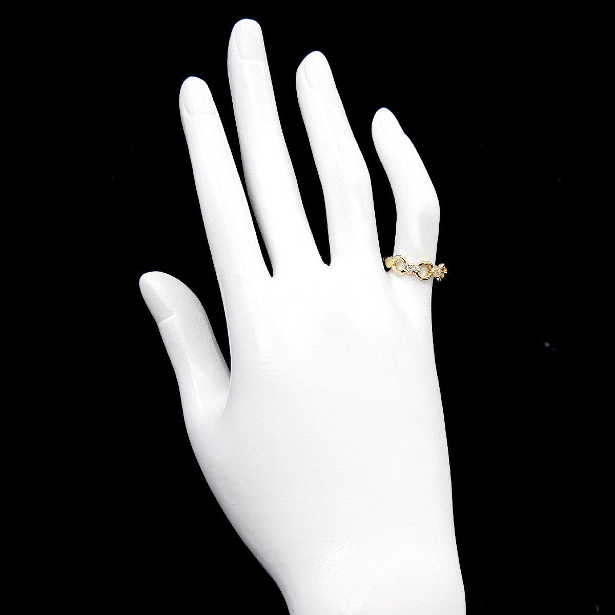 Diamond Ring 18K YG 750 size4.5(US)