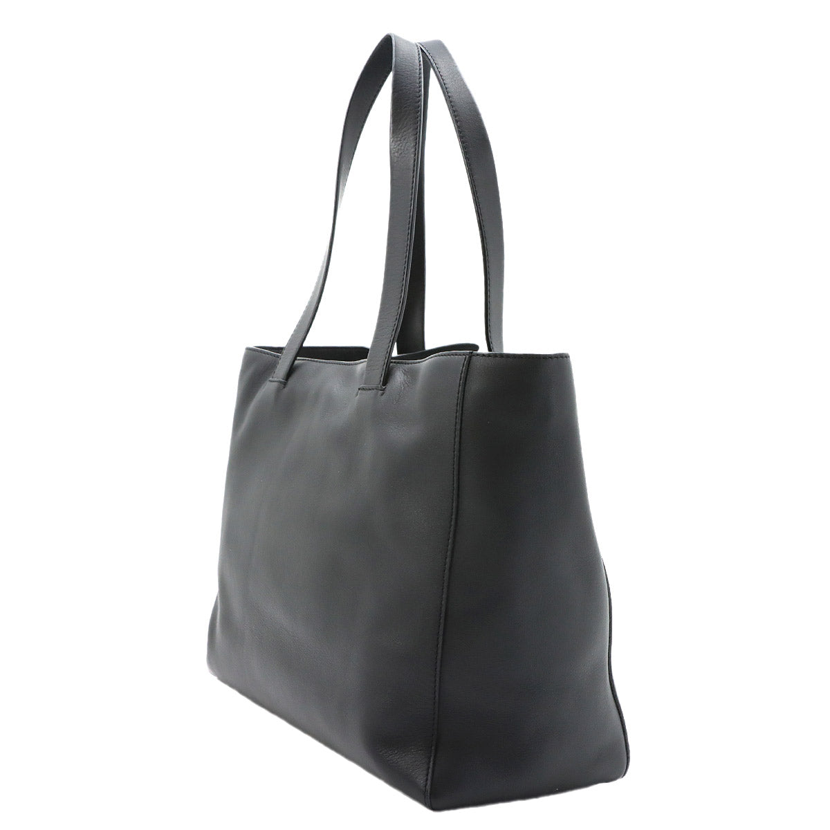 East West Shopper Tote Bag Leather Black Anagram Purse