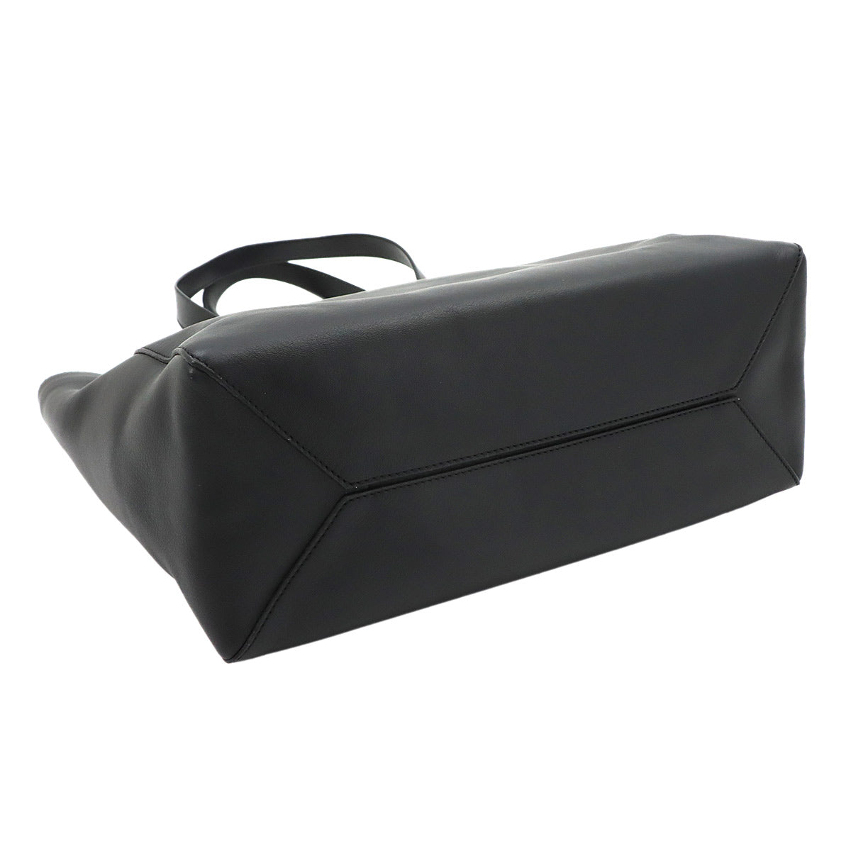East West Shopper Tote Bag Leather Black Anagram Purse