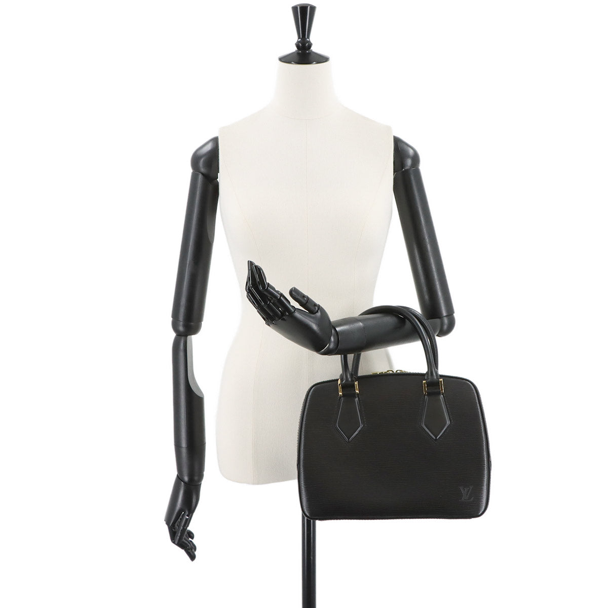 Epi Sablons Hand Bag Noir Black Leather M52042 Purse