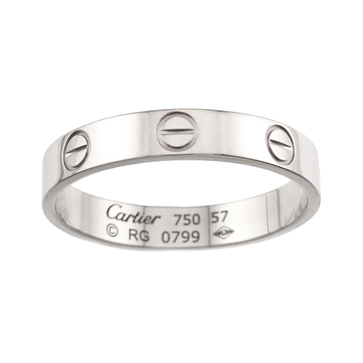 Mini Love Ring 18K White Gold 750 size57 7.5-7.75(US)