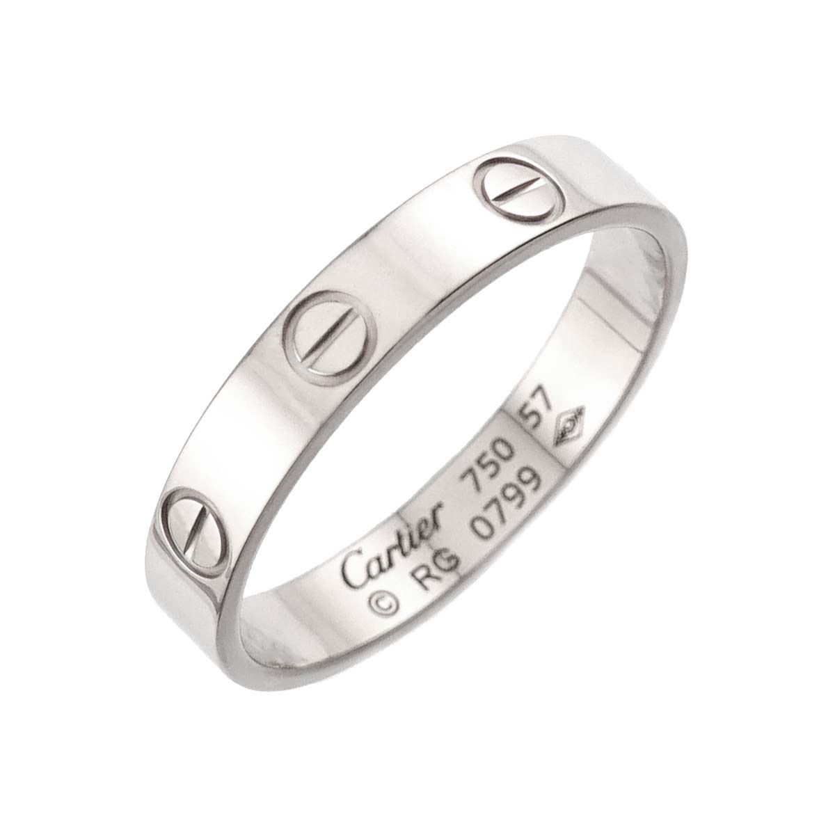Mini Love Ring 18K White Gold 750 size57 7.5-7.75(US)