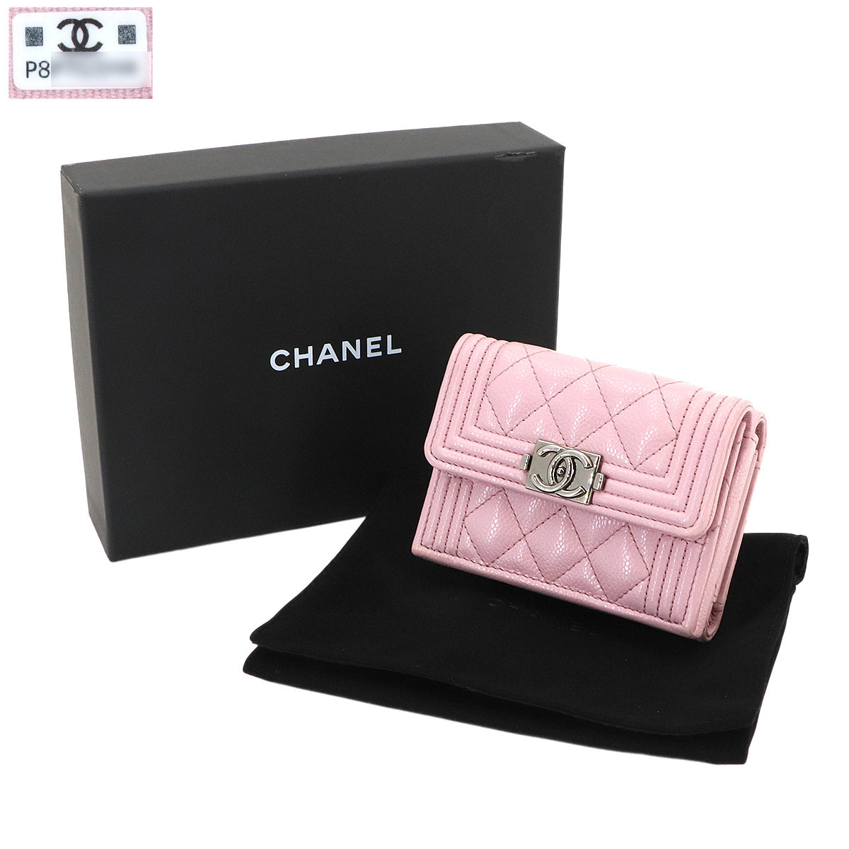 Boychanel Compact Wallet Leather Pink A84432 Purse