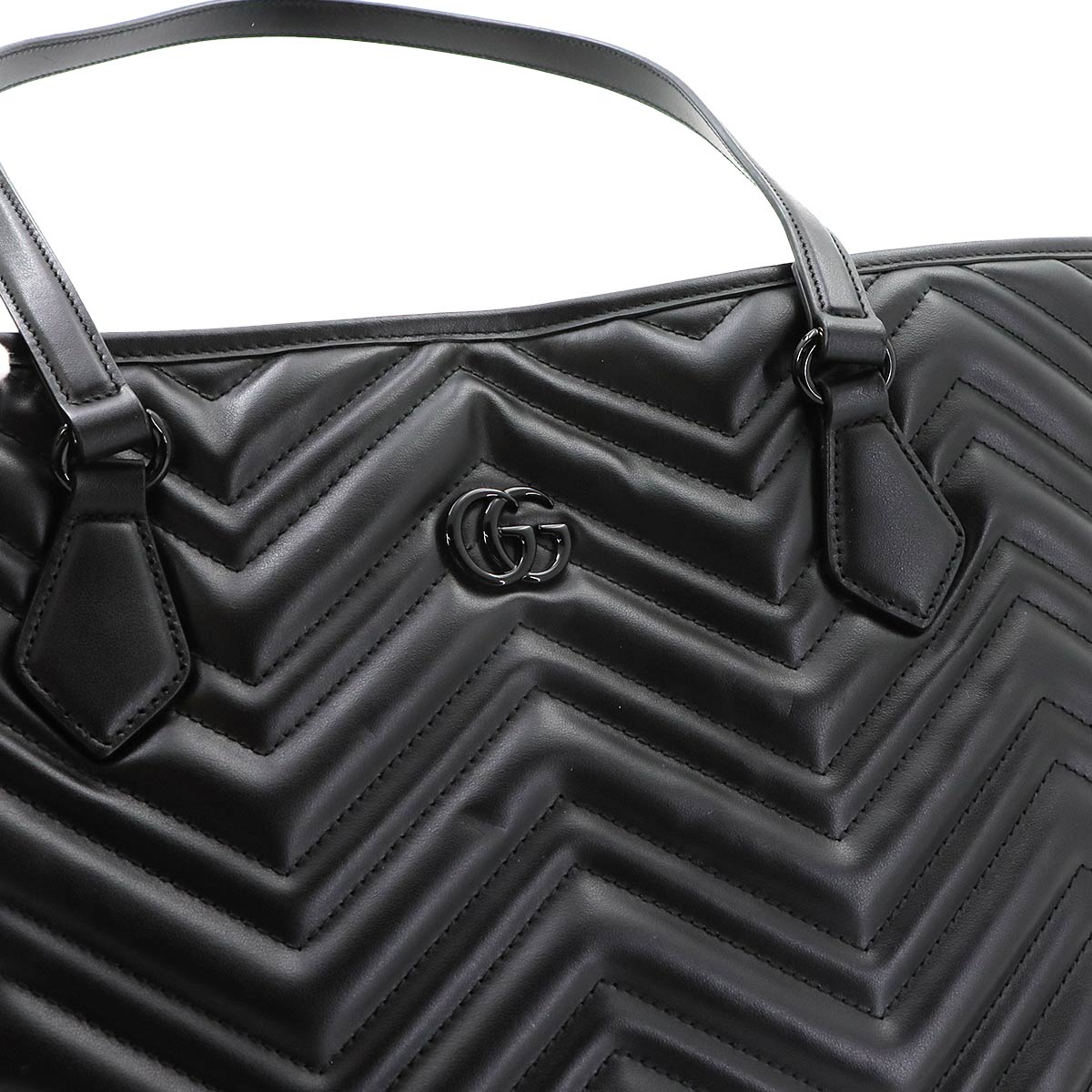 GG Marmont Quilting Large Tote Bag Leather Black 739684 Purse