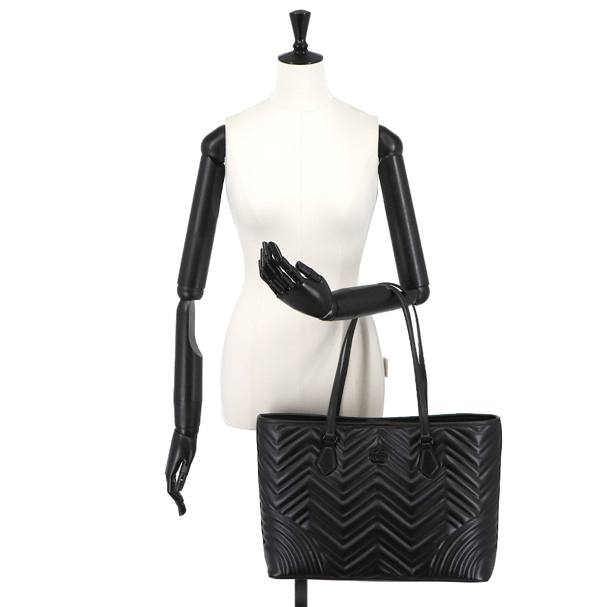 GG Marmont Quilting Large Tote Bag Leather Black 739684 Purse