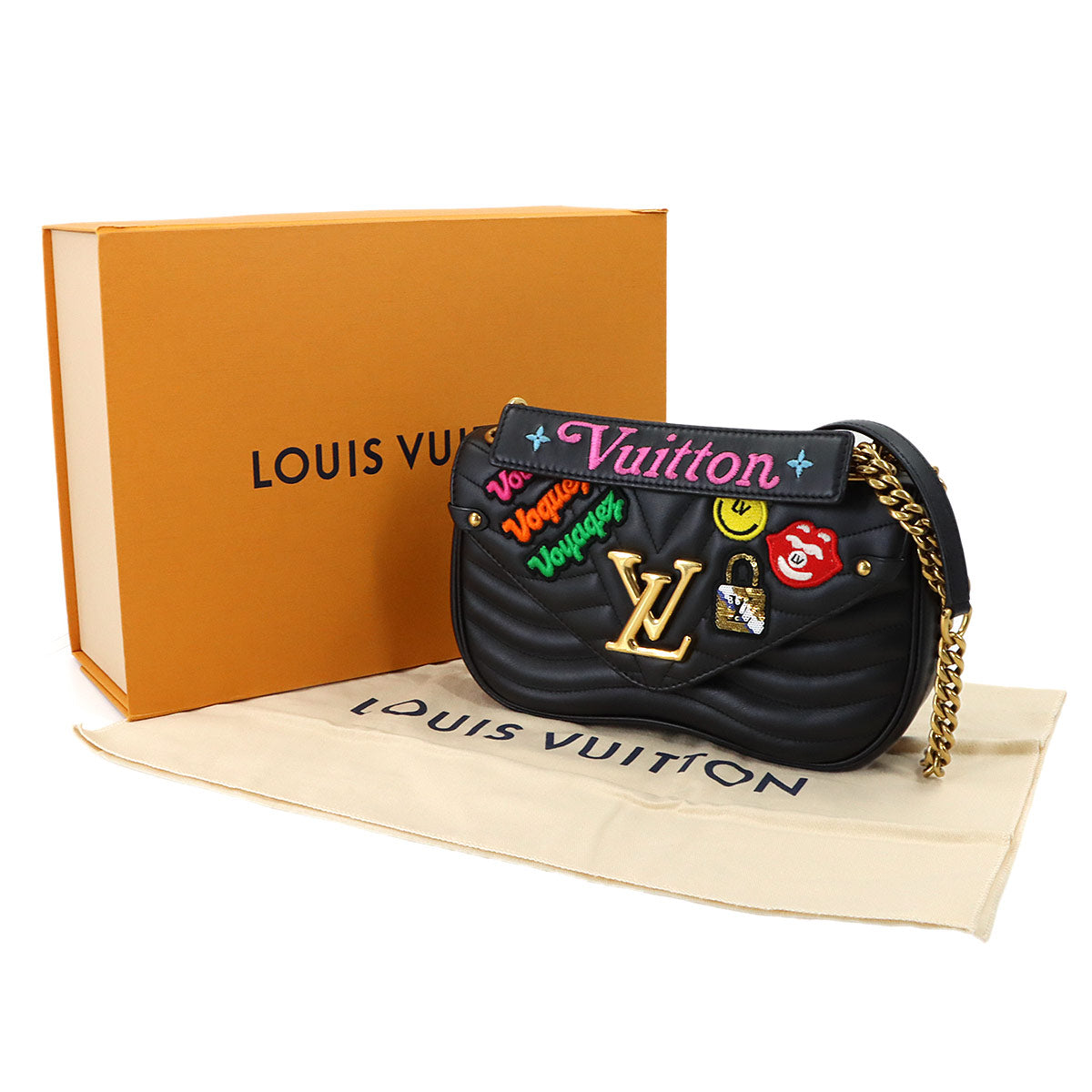 New Wave Hand Chain Shoulder Bag Leather Noir M52564