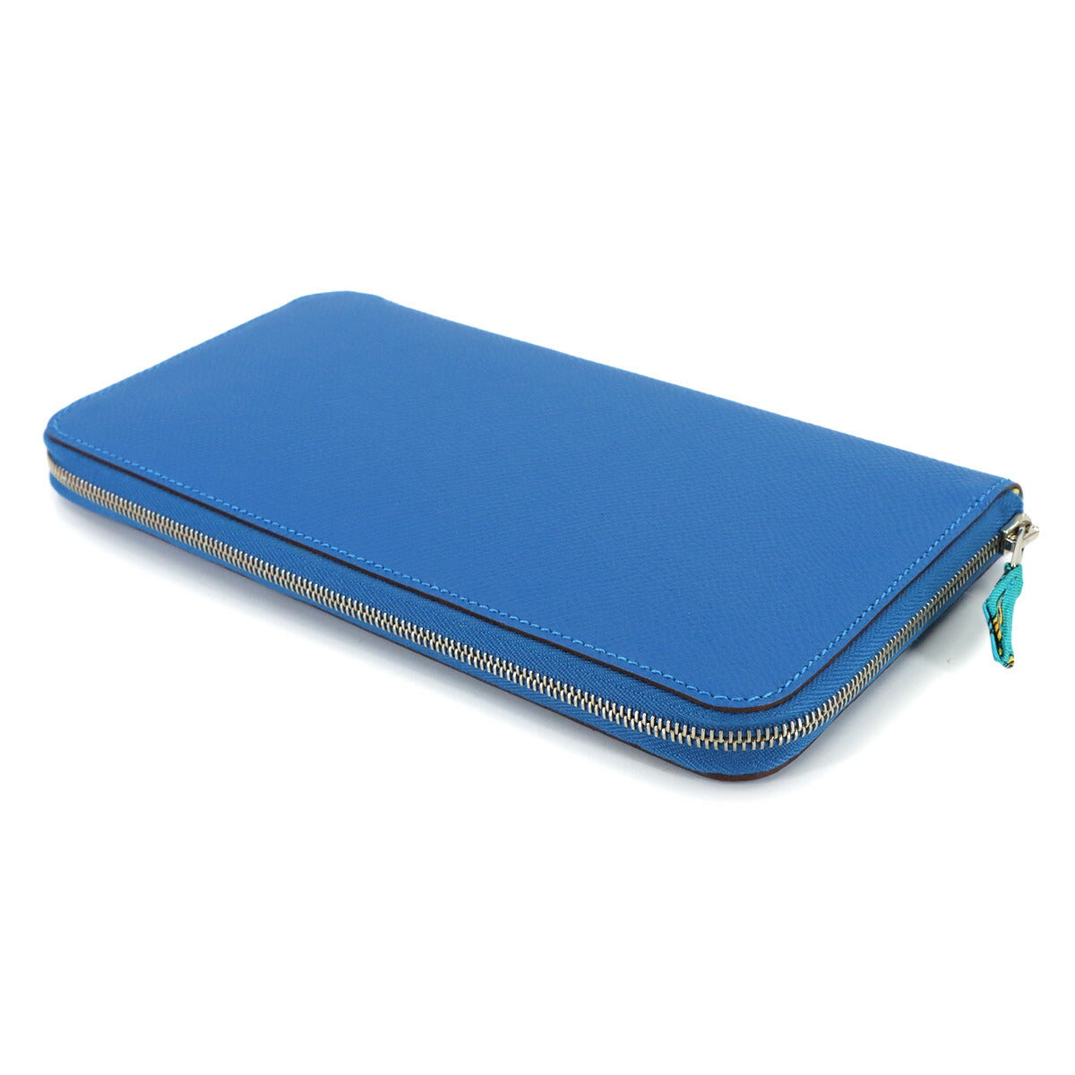 Azapp Long Silkin Long Wallet Epsom Blue Purse