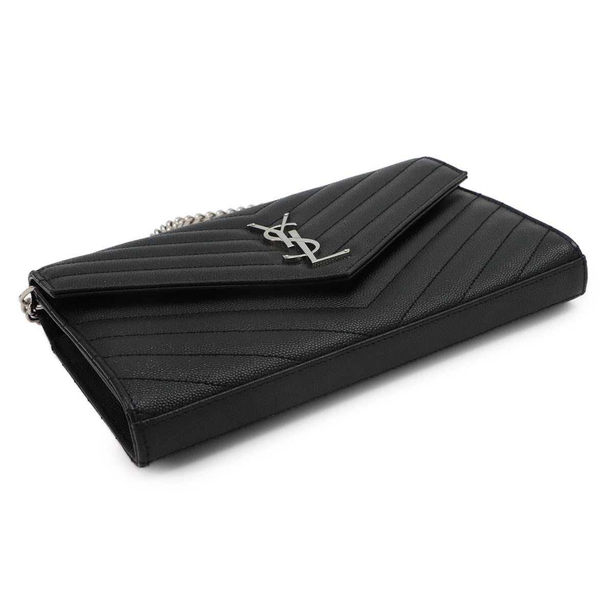 Cassandra Classic Chain Wallet Leather Black 377828