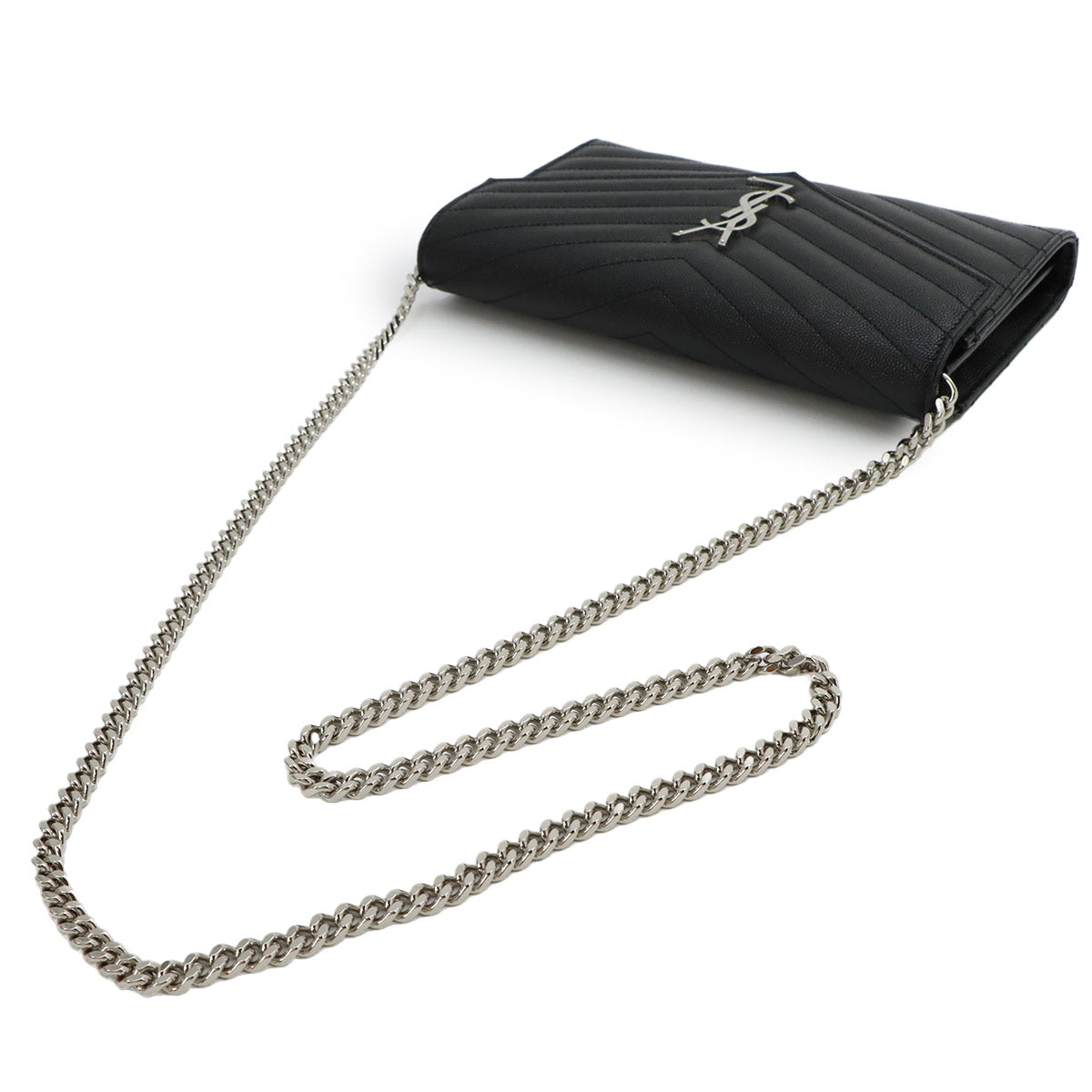 Cassandra Classic Chain Wallet Leather Black 377828