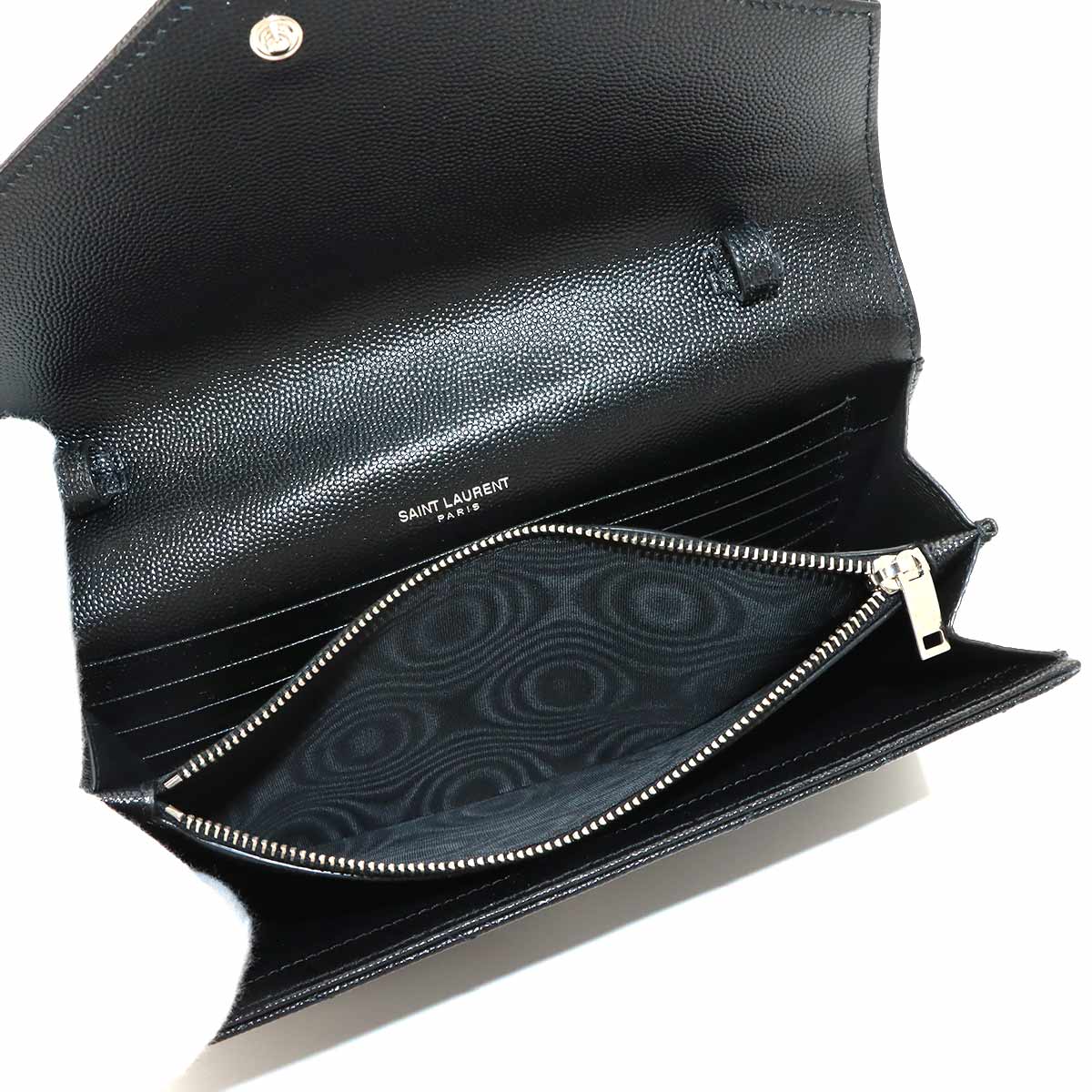 Cassandra Classic Chain Wallet Leather Black 377828