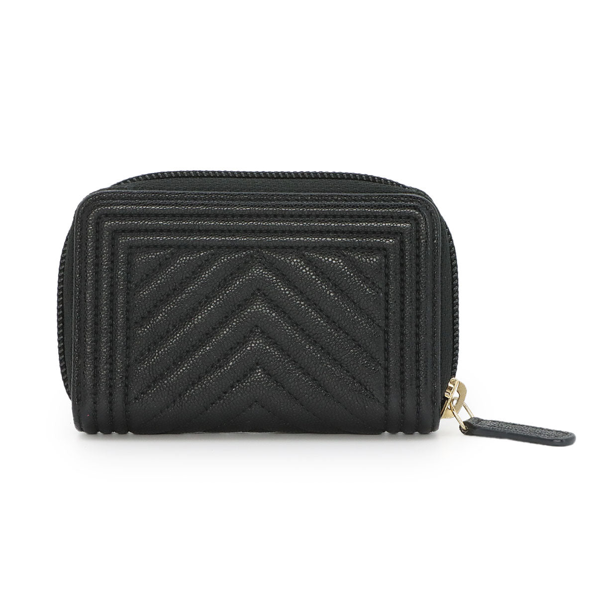 Boy Chanel Zipped Coin Purse Leather Black A80602