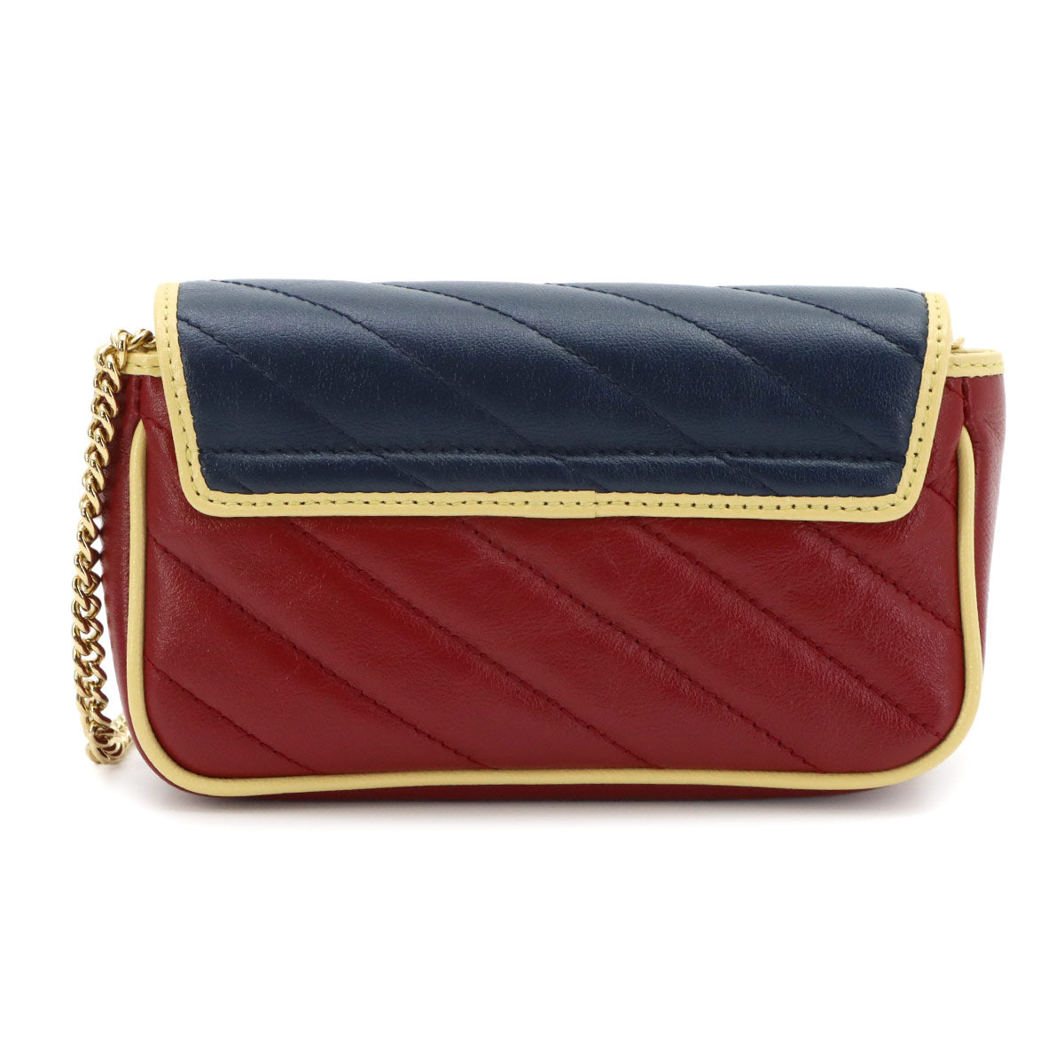 Super Mini Chain Shoulder Bag Leather Red Navy 574969 Purse