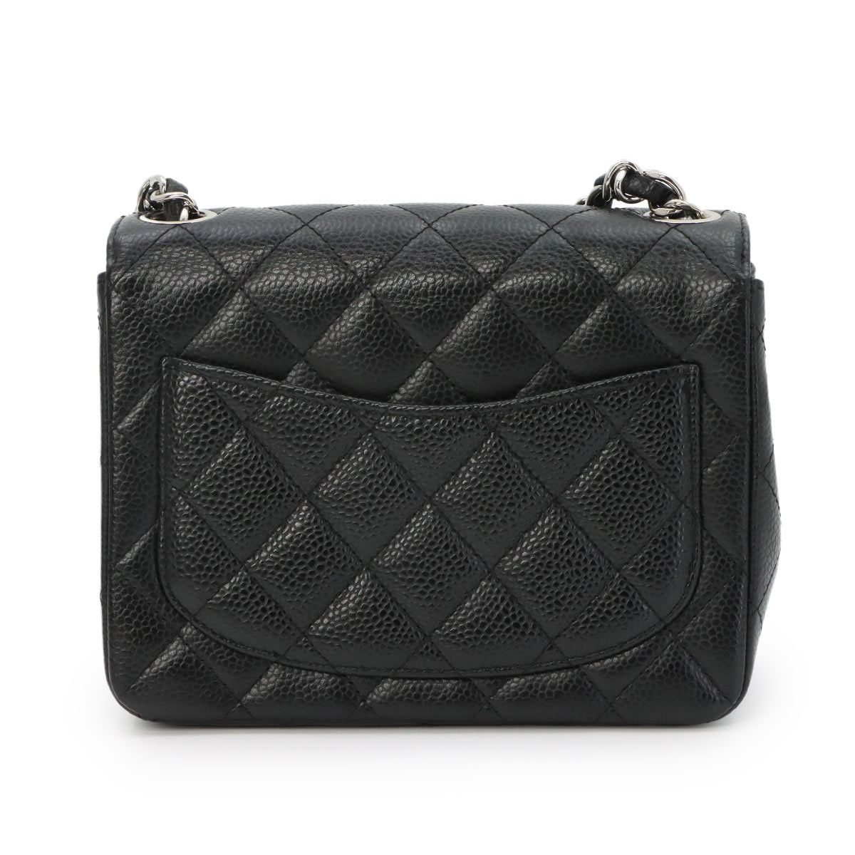 Mini Matelasse Chain Shoulder Bag Leather Black A01115
