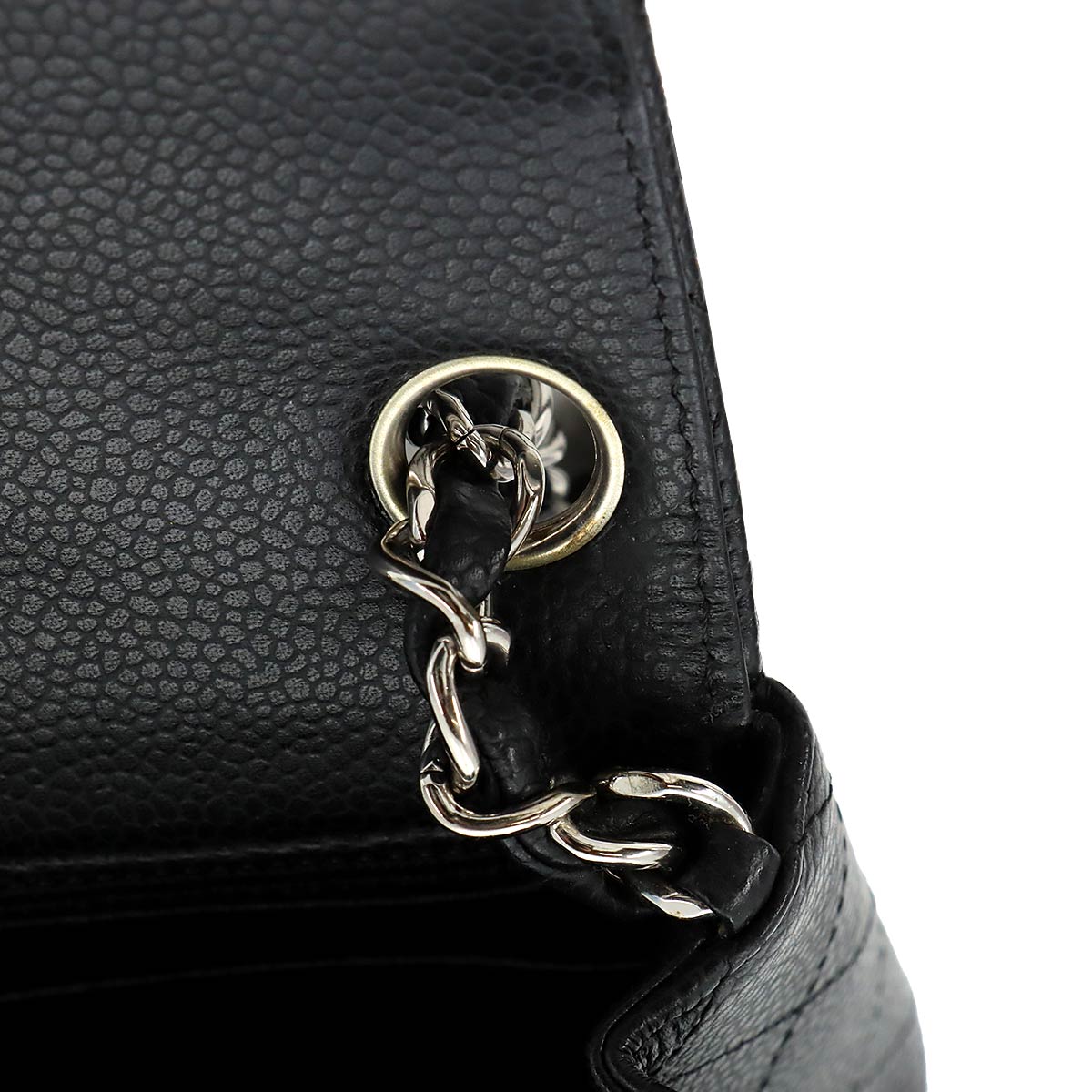 Mini Matelasse Chain Shoulder Bag Leather Black A01115