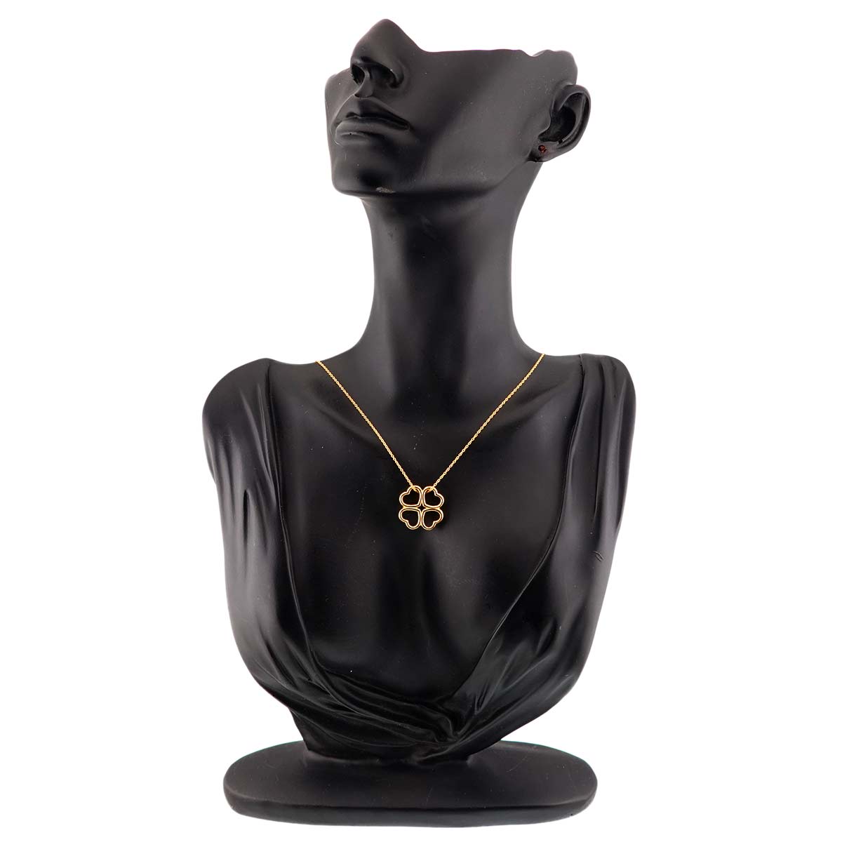 Heart Clover Necklace 18K Yellow Gold 750