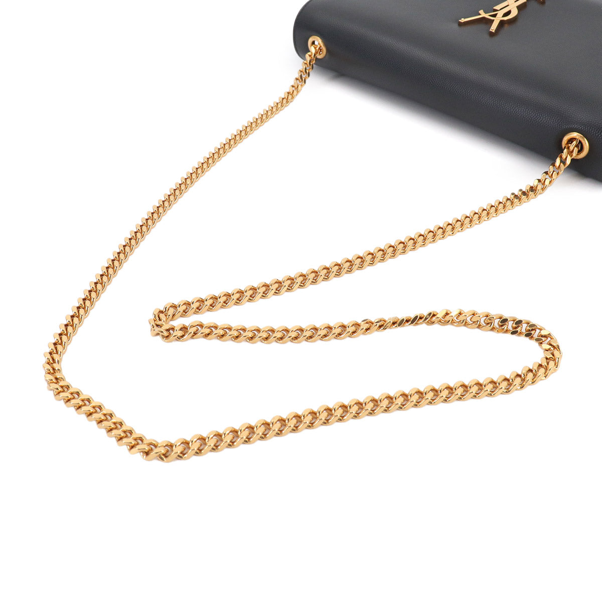 Kate Medium Chain Shoulder Bag Leather Black 364021