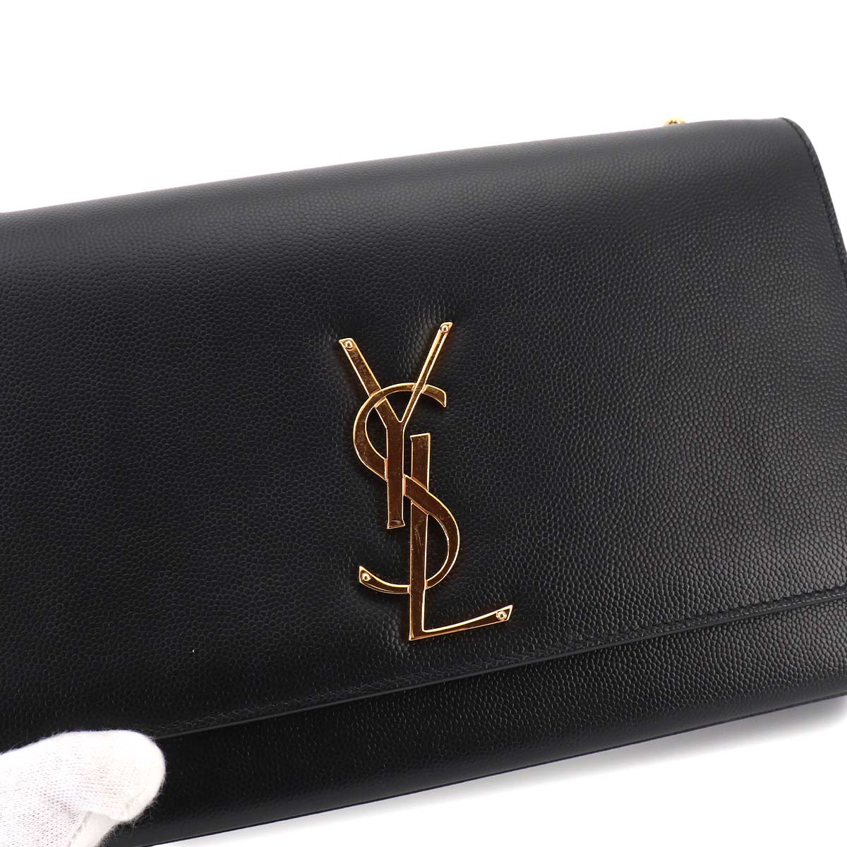 Kate Medium Chain Shoulder Bag Leather Black 364021