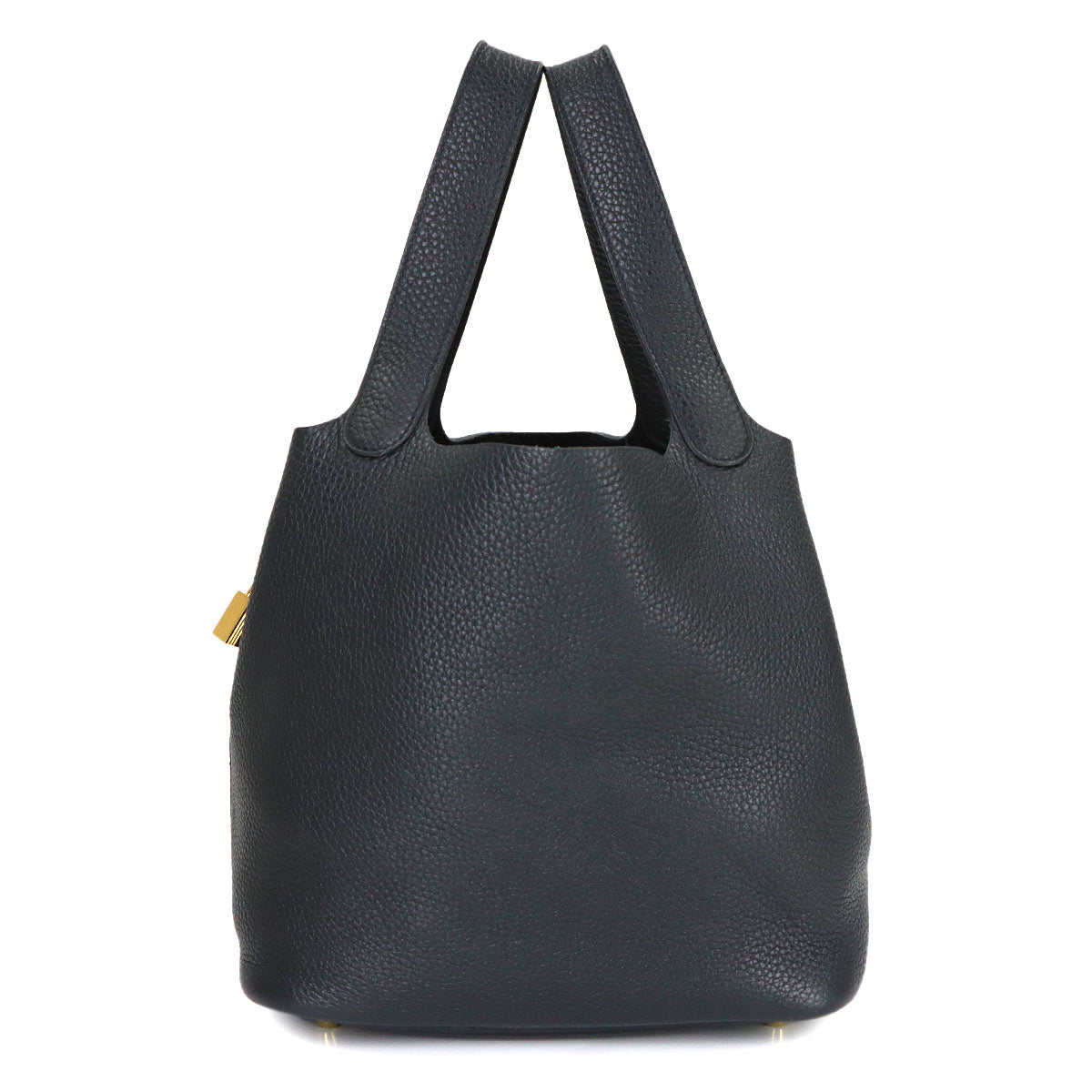 Picotin Lock MM Hand Bag Taurillon Clemence Black Purse