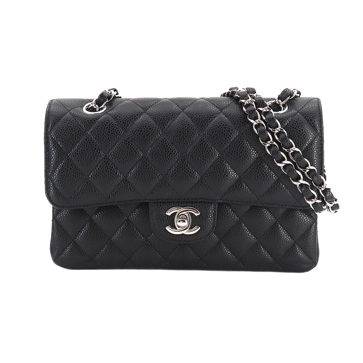 Matelasse 23 Chain Shoulder Bag Leather Black A01113