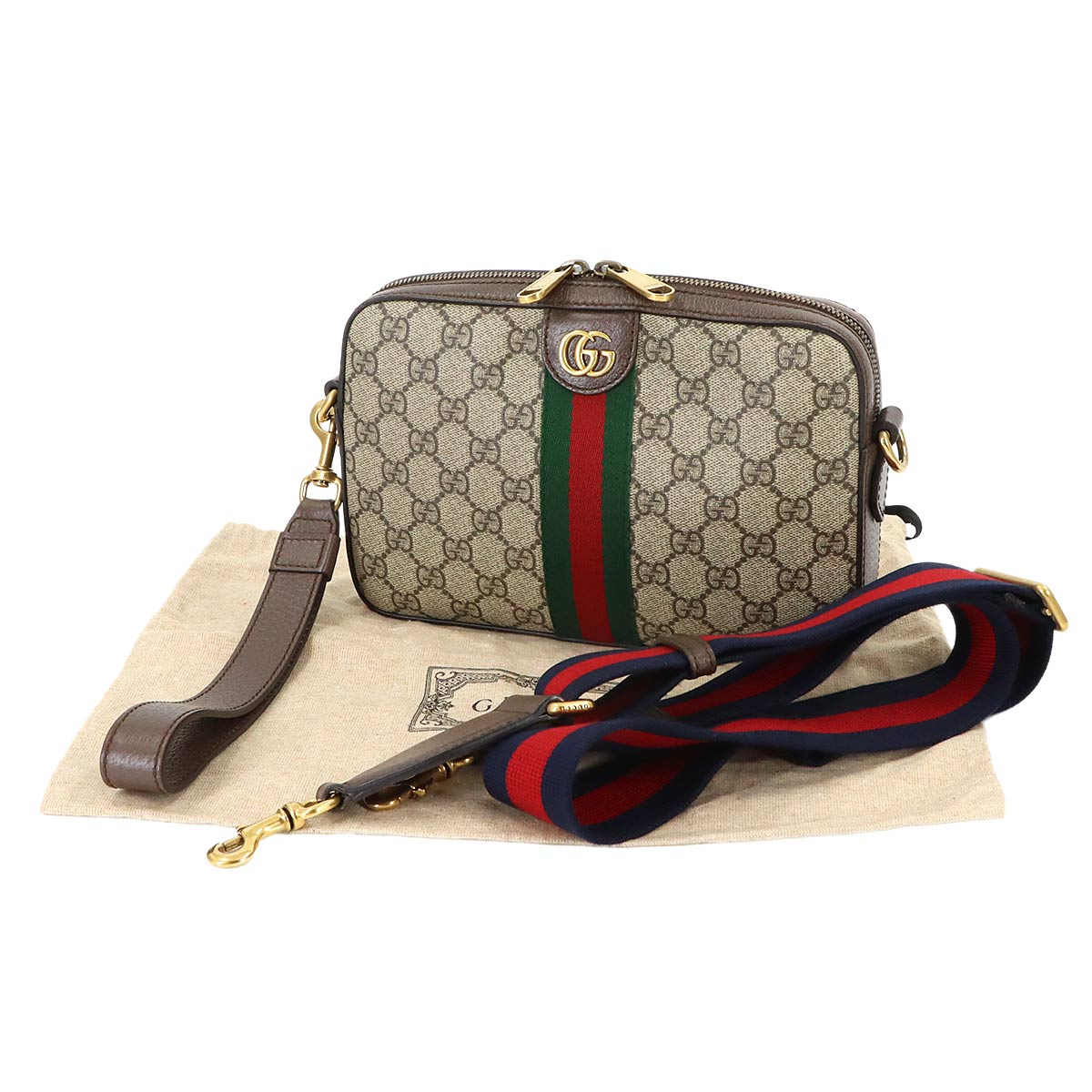 Ophidia Crossbody Shoulder Clutch Bag GG Supreme Canvas 699439