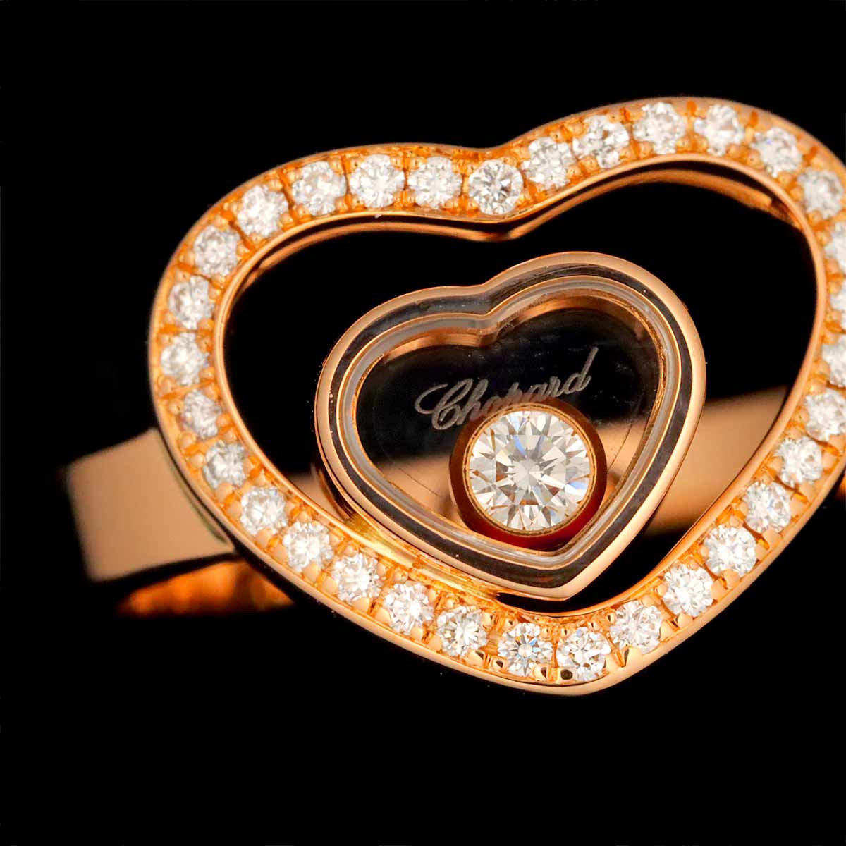 Happy Diamond Ring 18K PG 750 Size4(US)
