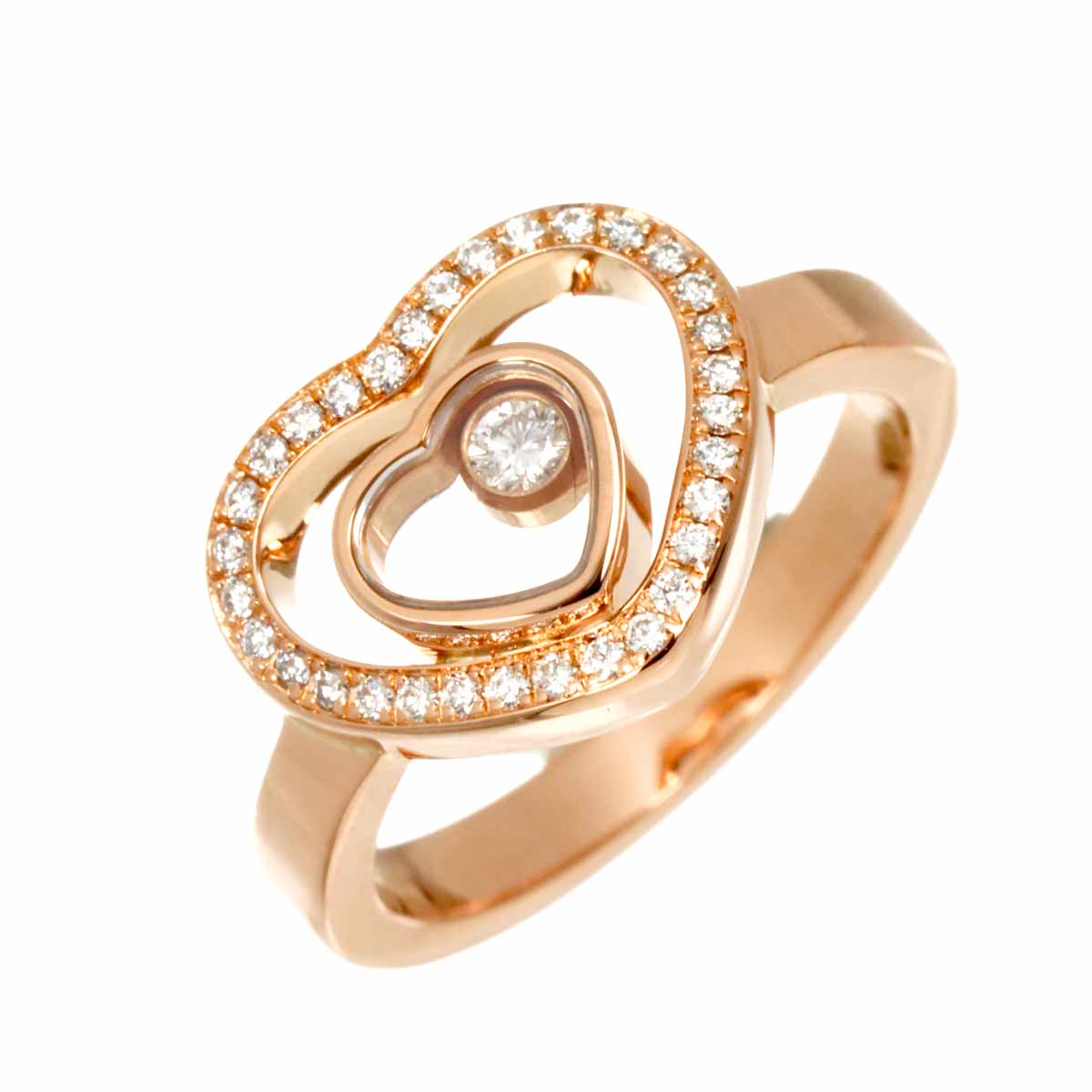 Happy Diamond Ring 18K PG 750 Size4(US)