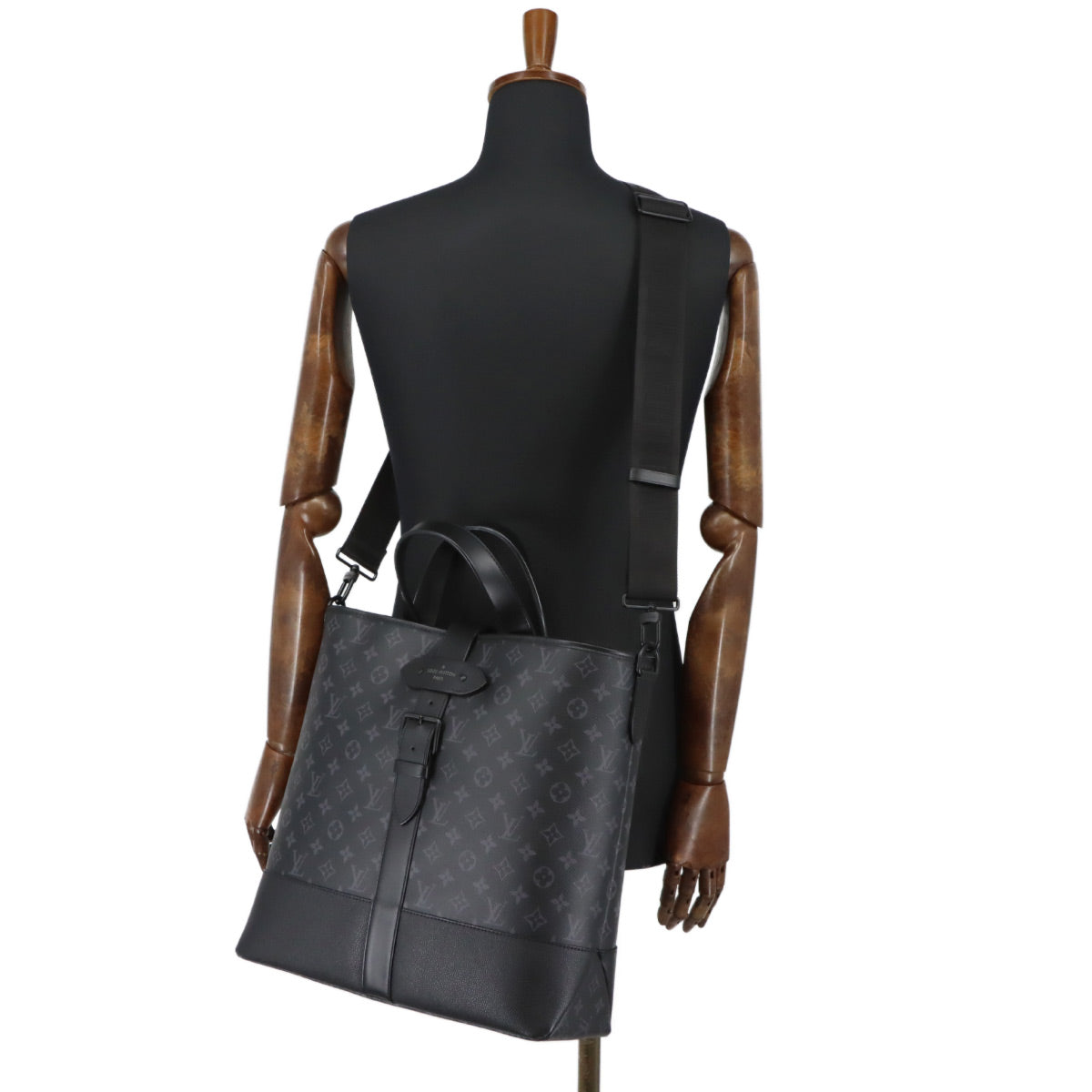 Monogram Eclipse Saumur Tote Shoulder Bag Black M45914