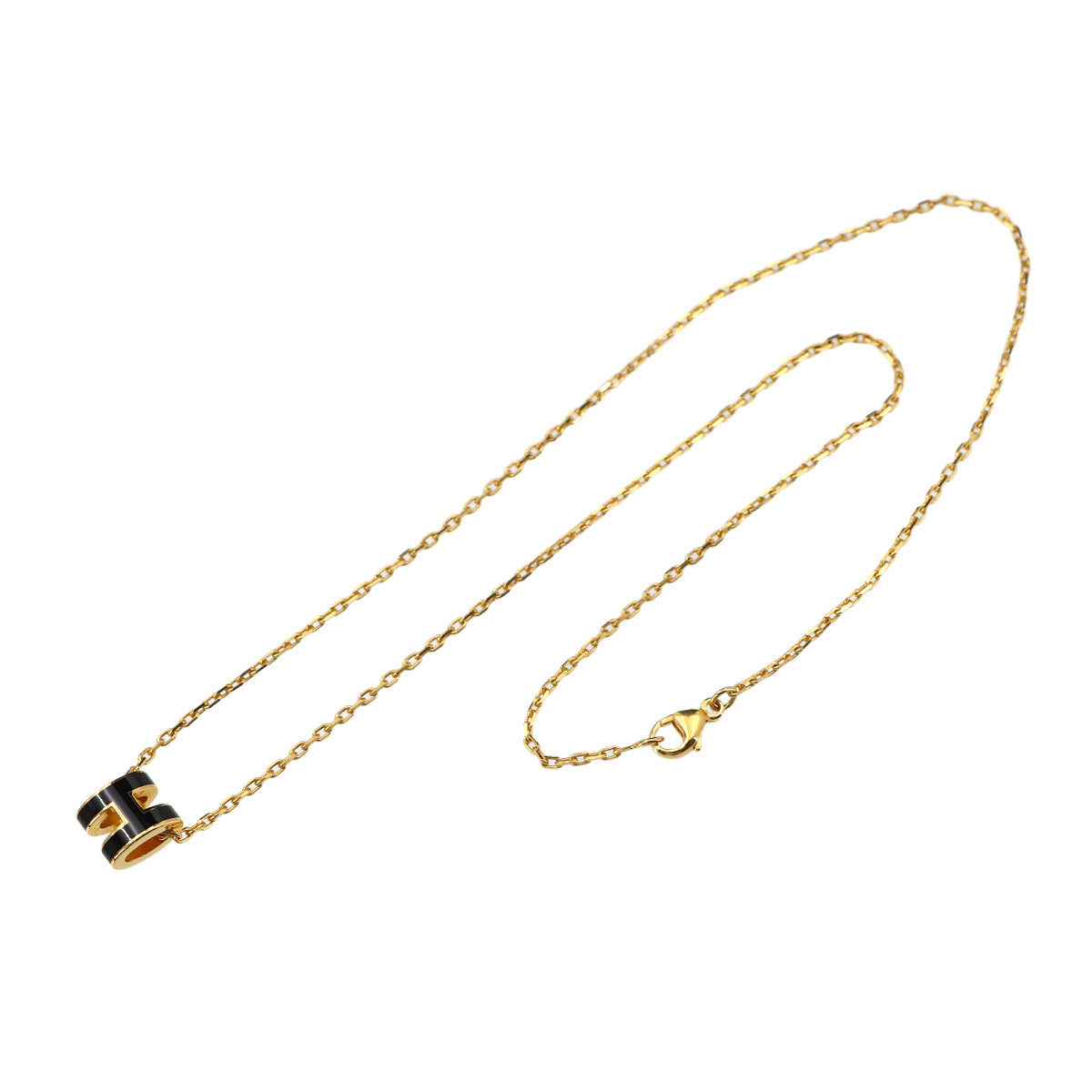 Mini Pop H Chain Necklace Black Gold Accessory