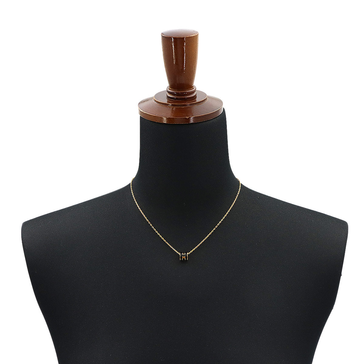 Mini Pop H Chain Necklace Black Gold Accessory