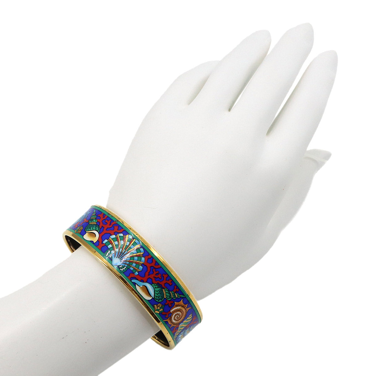 Email GM Bracelet Bangle Blue Gold Seashells Accessory