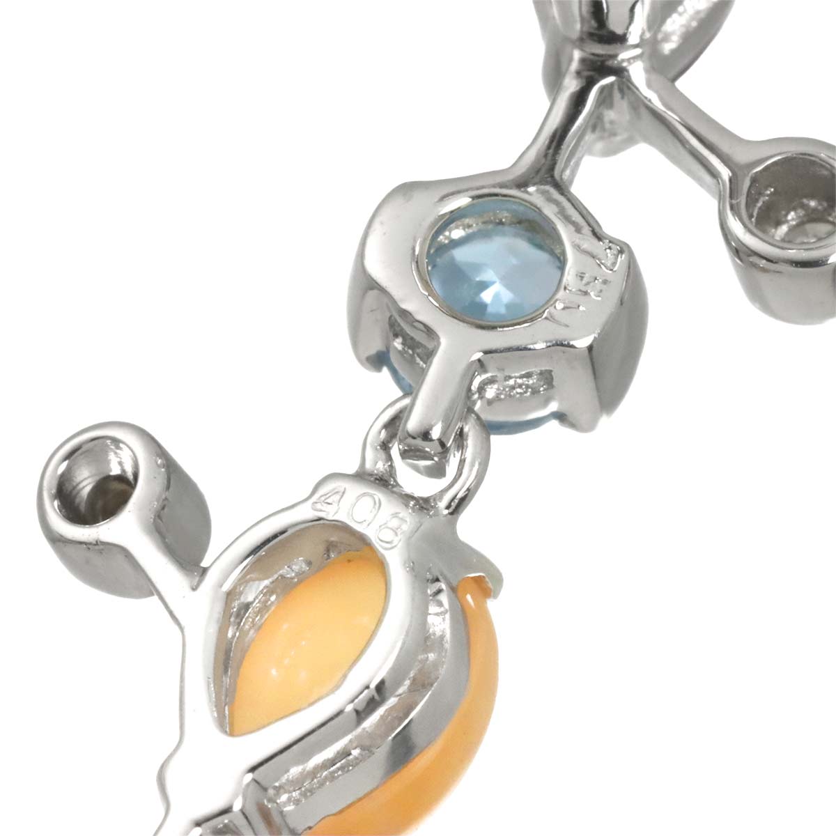 Diamond 0.12ct/0.12ct Multi Stone Earrings Clip-on 18K K18 WG 750