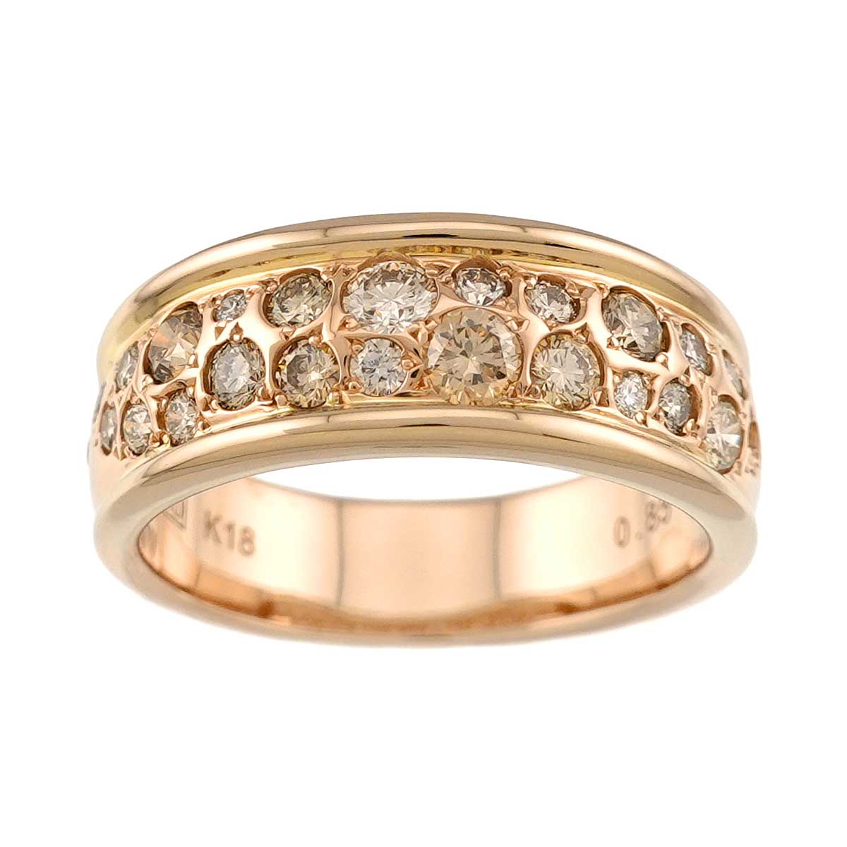 Diamond 0.85ct Ring 18K Pink Gold 750 size7.5(US)