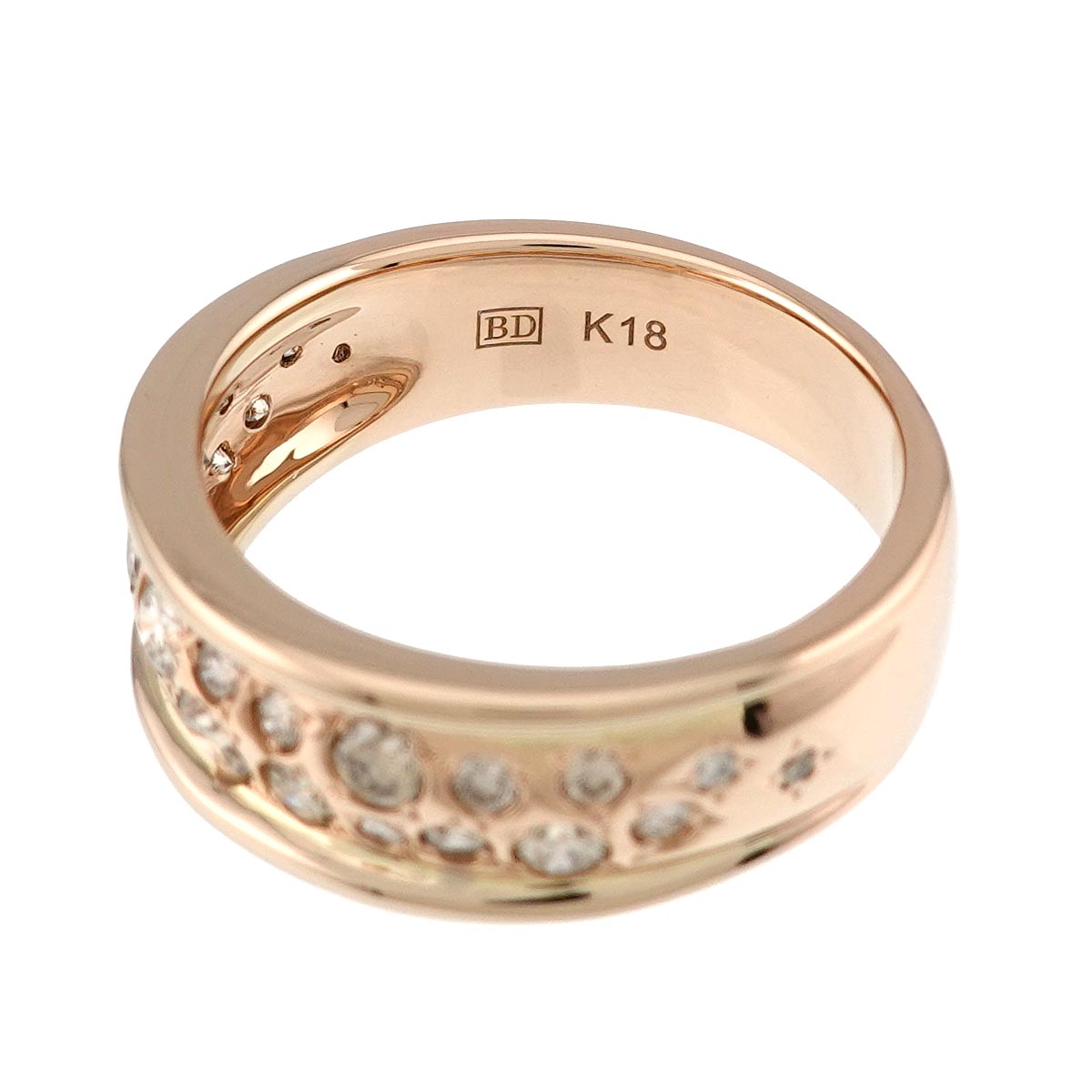 Diamond 0.85ct Ring 18K Pink Gold 750 size7.5(US)