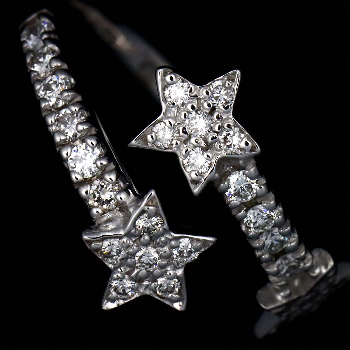 Diamond 0.26ct Ring 18K WG 750 Size3-3.25(US)