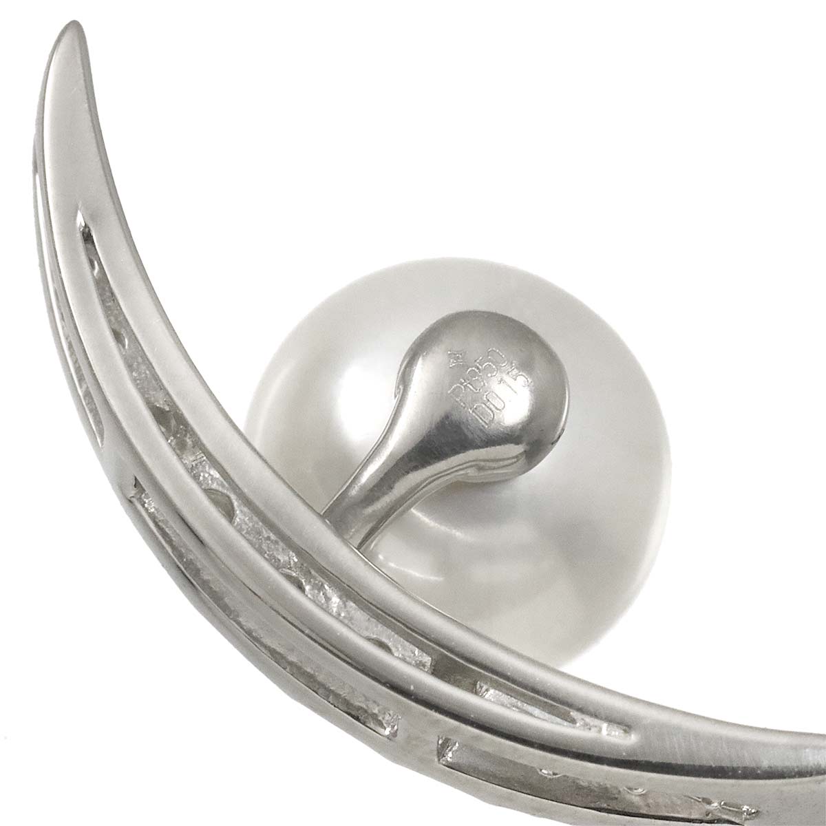 Akoya pearl 7.7mm Diamond 0.15ct Pendant Top Pt