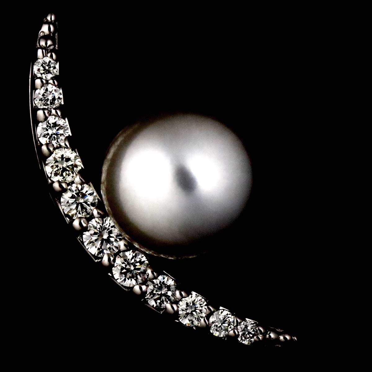 Akoya pearl 7.7mm Diamond 0.15ct Pendant Top Pt