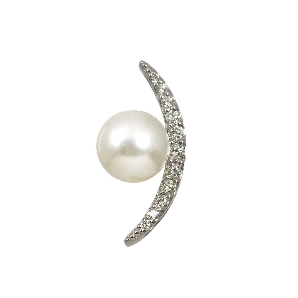 Akoya pearl 7.7mm Diamond 0.15ct Pendant Top Pt