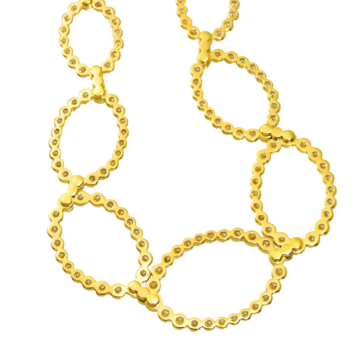 Diamond 4.36ct Necklace 18K YG Yellow Gold 750