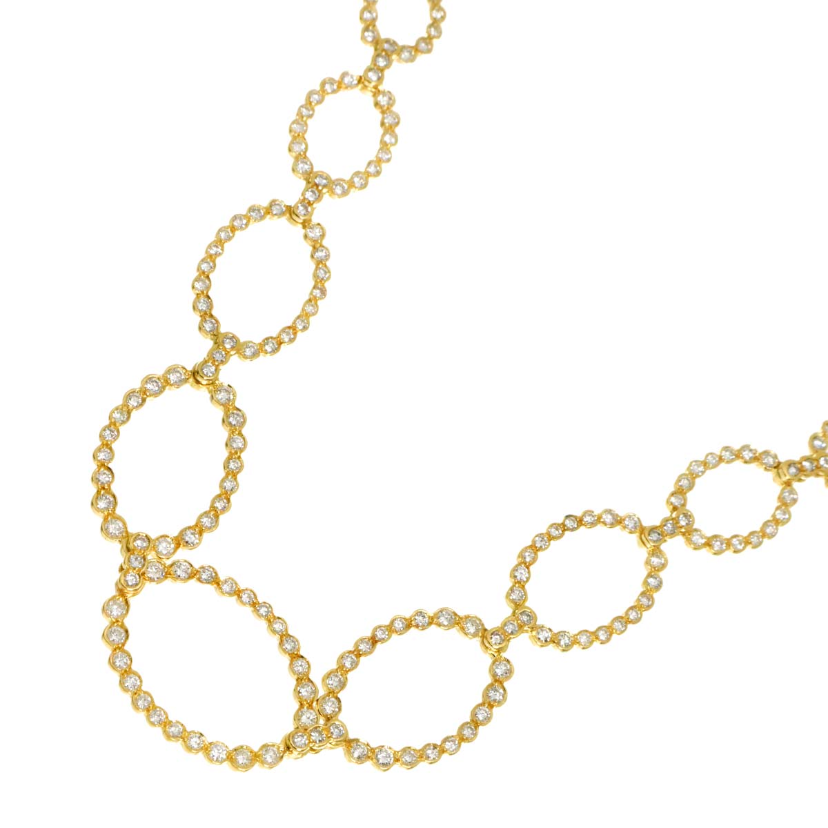 Diamond 4.36ct Necklace 18K YG Yellow Gold 750
