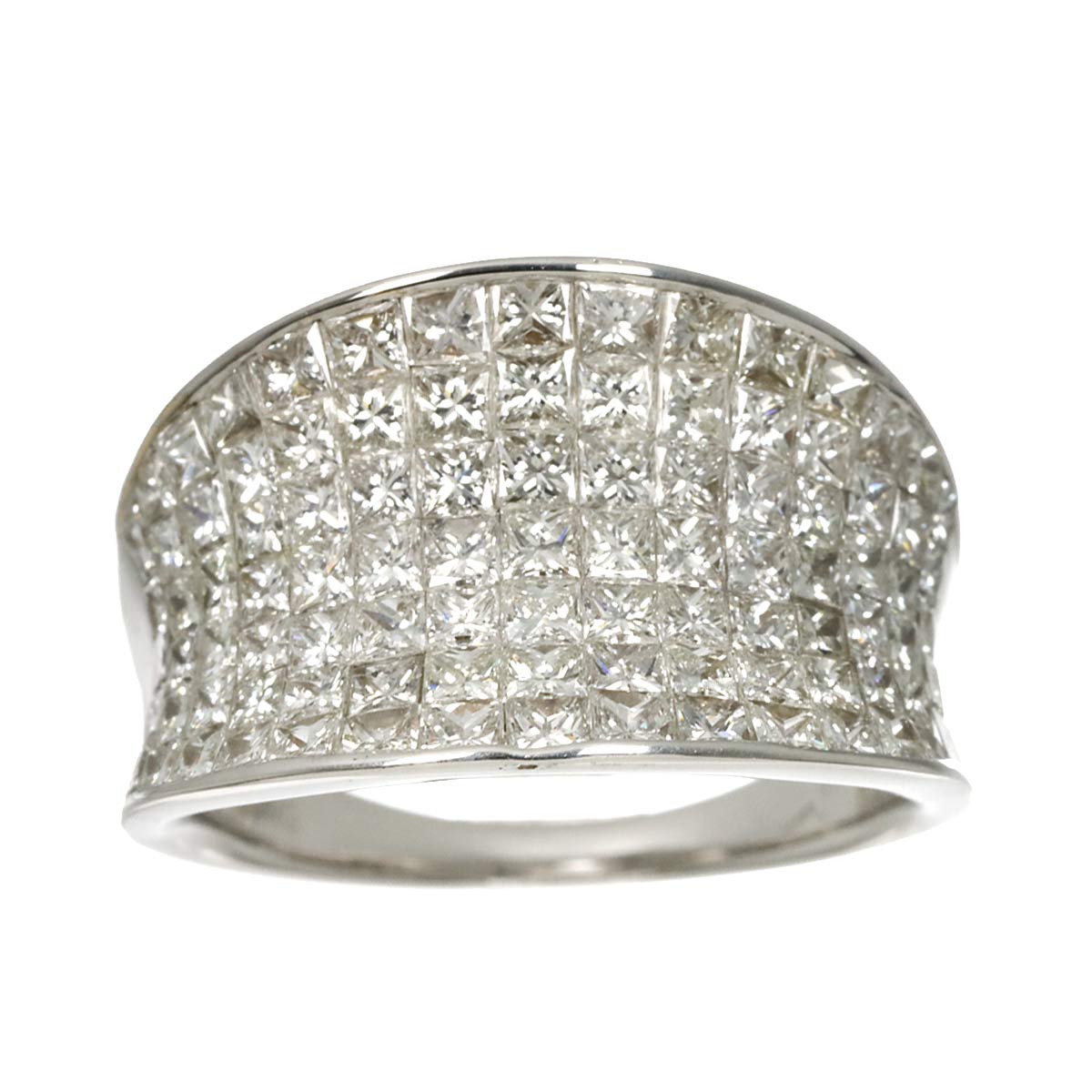 Diamond 3.73ct Ring 18K K18 WG White Gold size8-8.25(US)